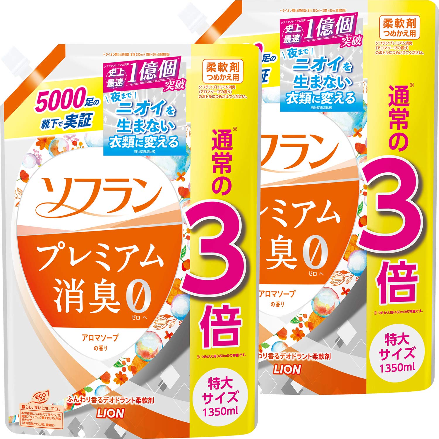 

Soflan Premium Дезодорирующий Аромат Мыла Кондиционер для Ткани Сверхбольшой 1350мл x [Оптовая Покупка] Запасной Блок, 2 шт.