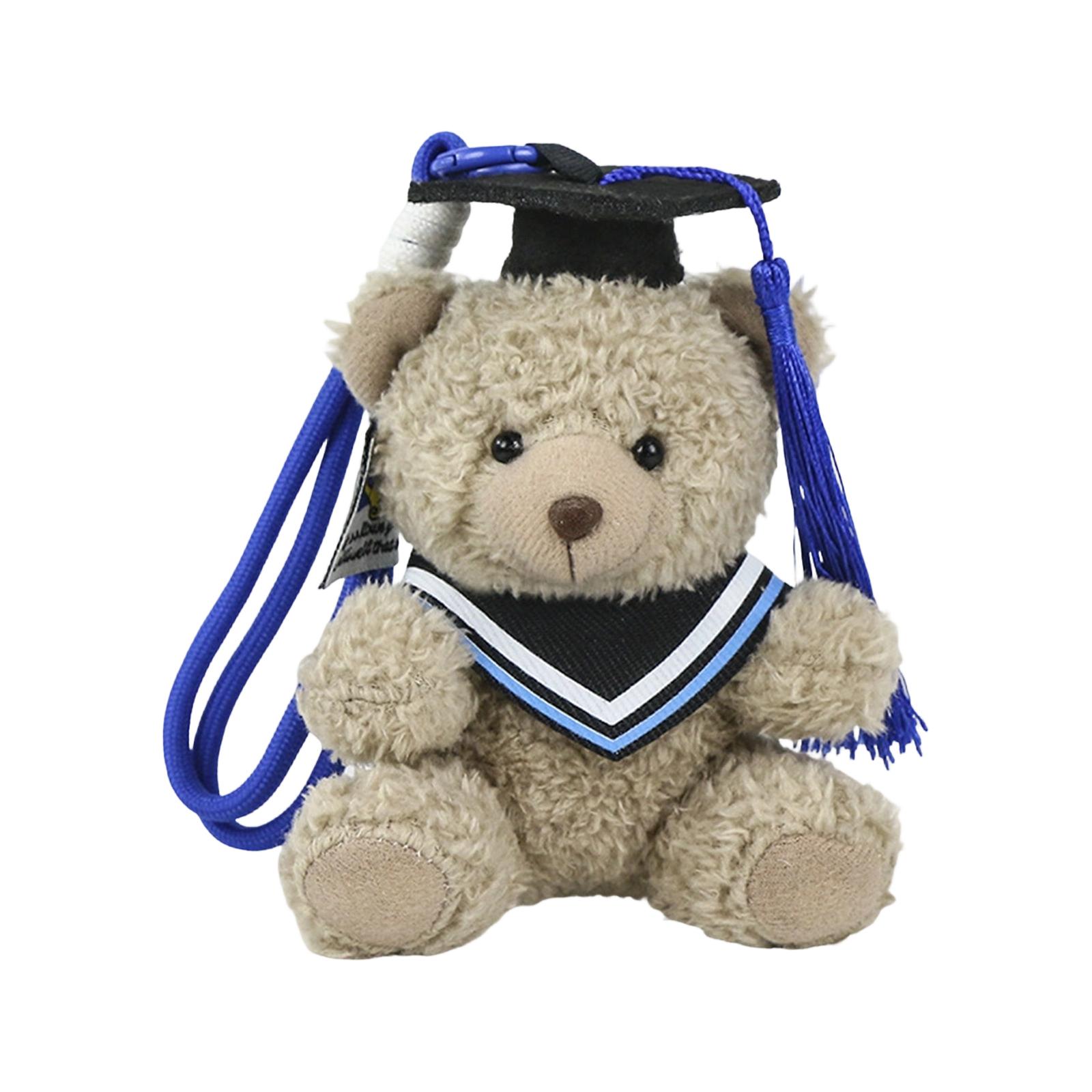 

Плюшевая игрушка на выпускной, Шапочка выпускника, Мантия бакалавра, Подарок на выпускной, Милый брелок-медвежонок One Size синий