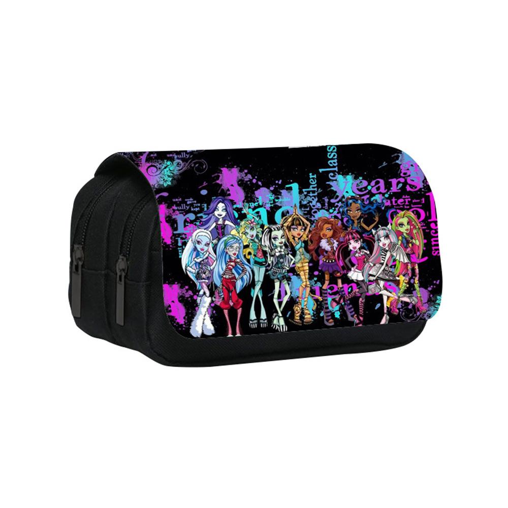 

Пенал Monster High большой вместимости, двойные молнии, мультяшный пенал