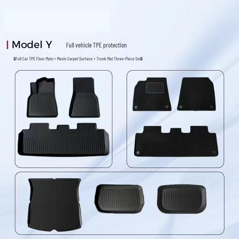 Tesla Model Y/3 Facelift Left-Hand Drive HK TPE Odorless Floor & Trunk Mats
