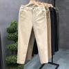 Pantalones Casuales de Hombre Verano Modernos Finos de Algodón Pantalones Rectos Pequeños Pantalones de Vestir