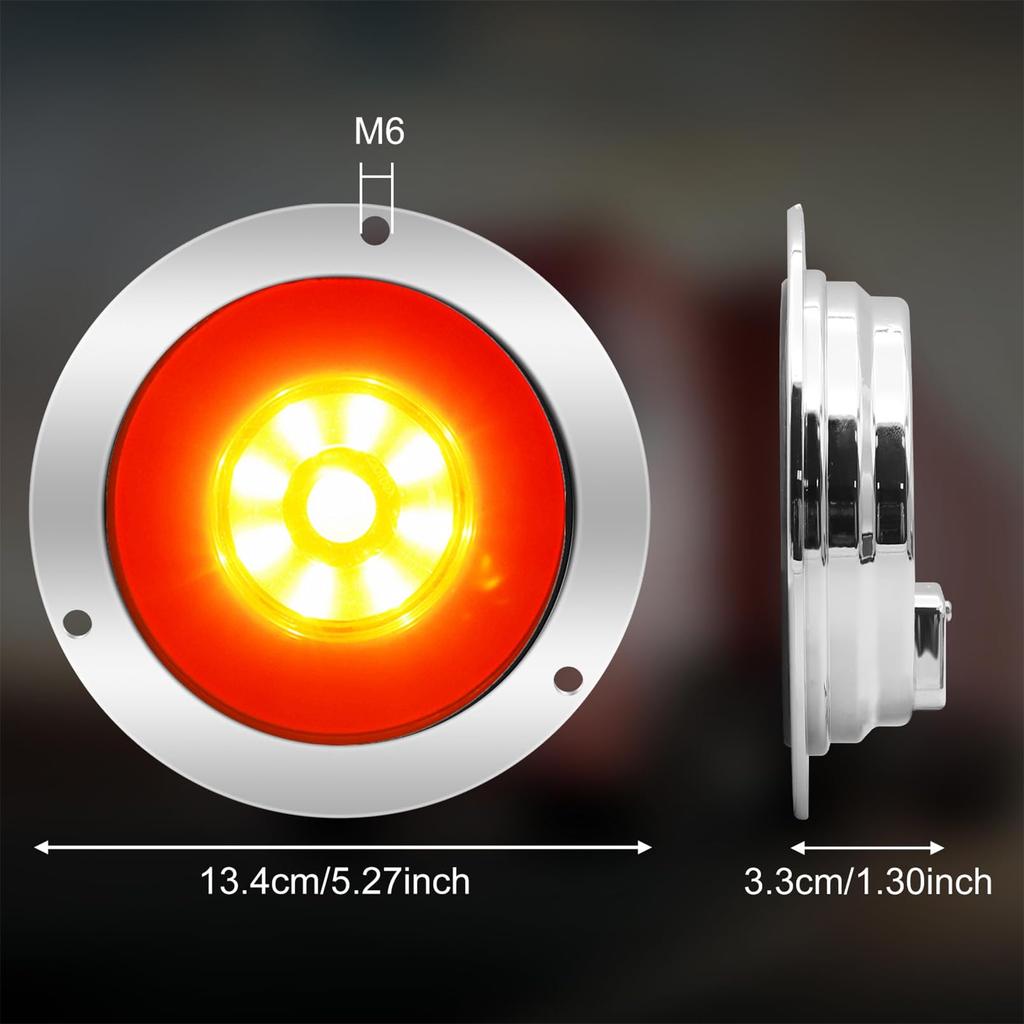 Ygmylandbb Nákladní automobil Zadní světlo LED 24v Přívěs Zadní světlo Kulaté Zadní "Brzda Malé Zadní