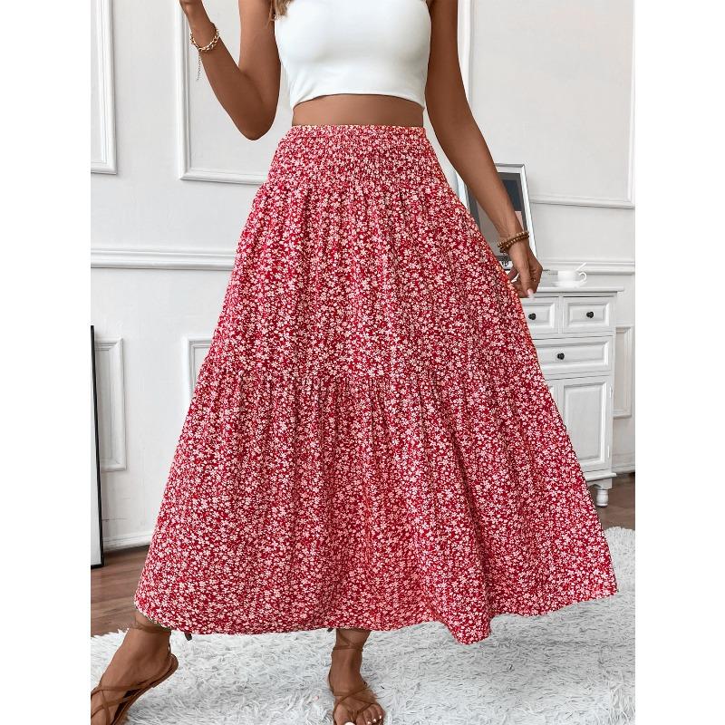Women's Flower Pattern Print Casual Summer Spring Skirts