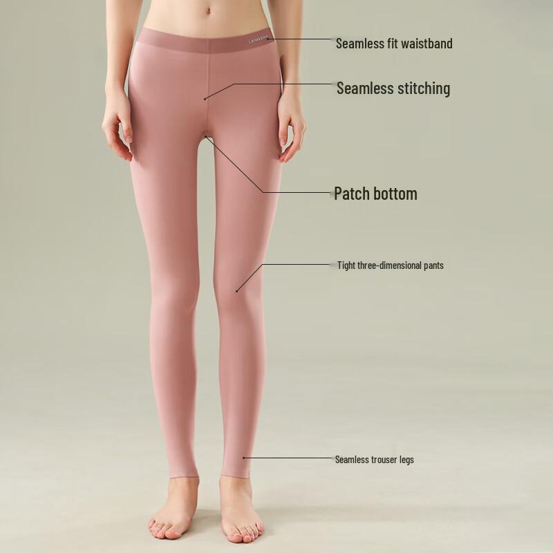 Langsha Women's Thin Seamless Antibacterial Thermal Leggings