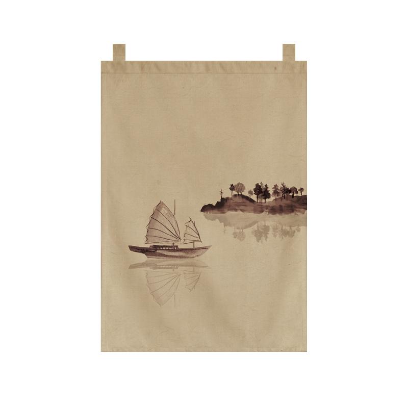 Japanese Style Tea Room Door Curtain Restaurant Signboard Chinese Tea House Partition Restaurant Hotel Pub Banner Short Curtain