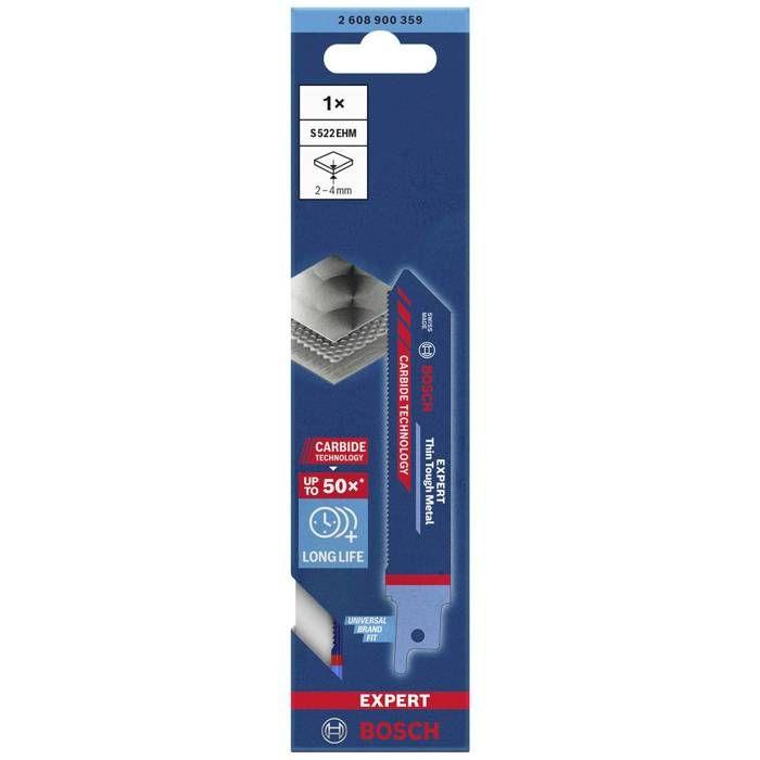 Bosch Accessories 2608900359 EXPERT « Thin Tough Metal » S 522 EHM lame de scie sabre, 1 pièce Longueur lame de scie 11