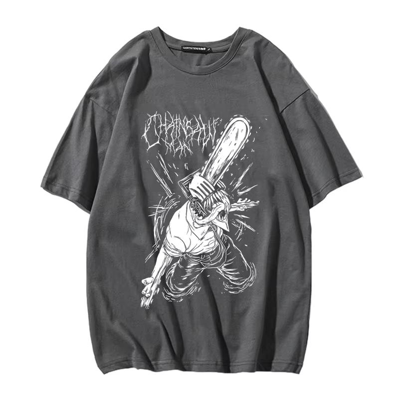 Japanese Tide Summer Pattern Printed Top T-shirt Printed Black and White Cotton Short-sleeved T-shirt Men and Women Camisetas