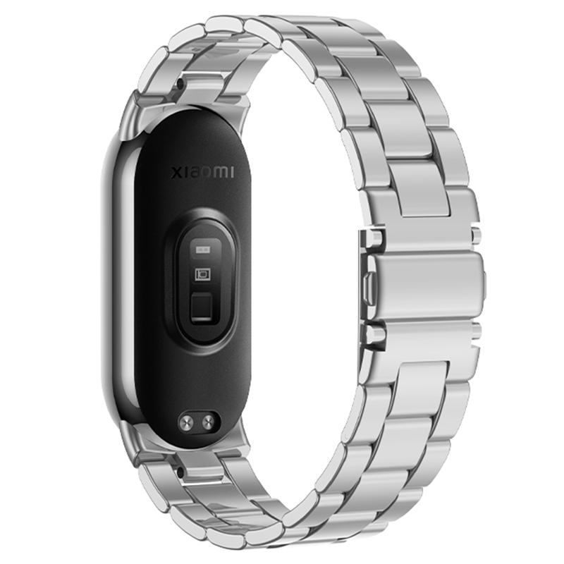 

Для Xiaomi Smart Band 9 NFC/9/8 NFC/8 3 Beads Металевий Ремінець для Смарт-годинника Замінний Наручний Ремінець Silver