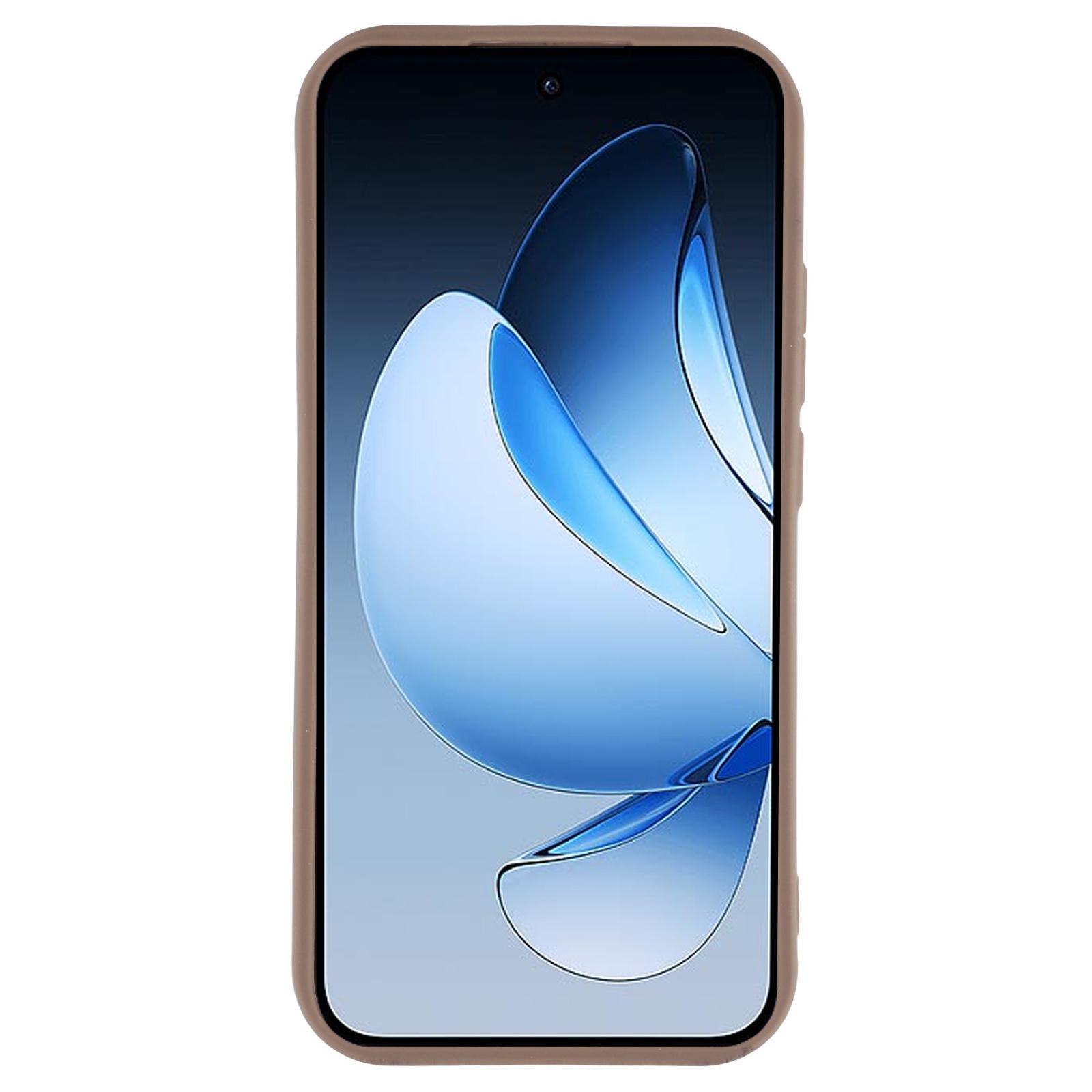 

For Oppo Reno13 5G (Global) Case Grooved Design TPU Anti Slip Phone Cover Beige