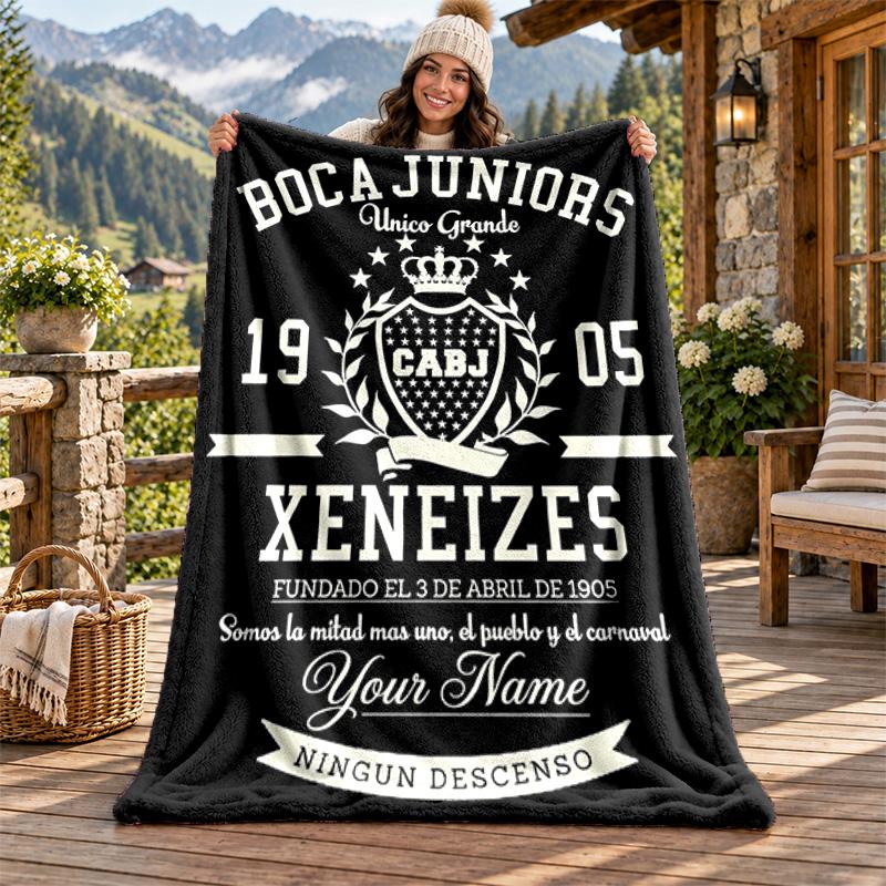 CABJ Custom Name Flannel Blanket Personalized Soft Warm Plush Throw Blanket Customized Gift for Family Friends
