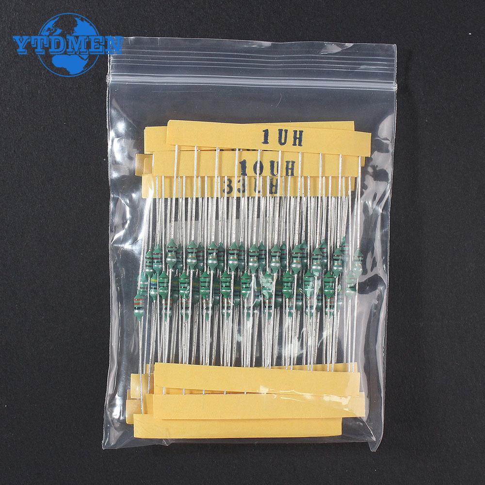 120pcs 0307 Inductor 1/4W 0.25W Color Ring Inductor Assortment Kit 1UH 10UH 22UH 33UH 47UH 100UH 150UH 220UH 330UH 470UH 560UH