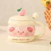 Mug with Lid Spoon Cartoon Water Cup for Household High Value Ceramic Cup Exquisite Wedding Souvenir Gift