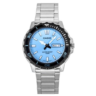 Orologio da Uomo Standard Analogico in Acciaio Inossidabile con Quadrante Blu Acqua al Quarzo MTD-125D-2A3V 100M