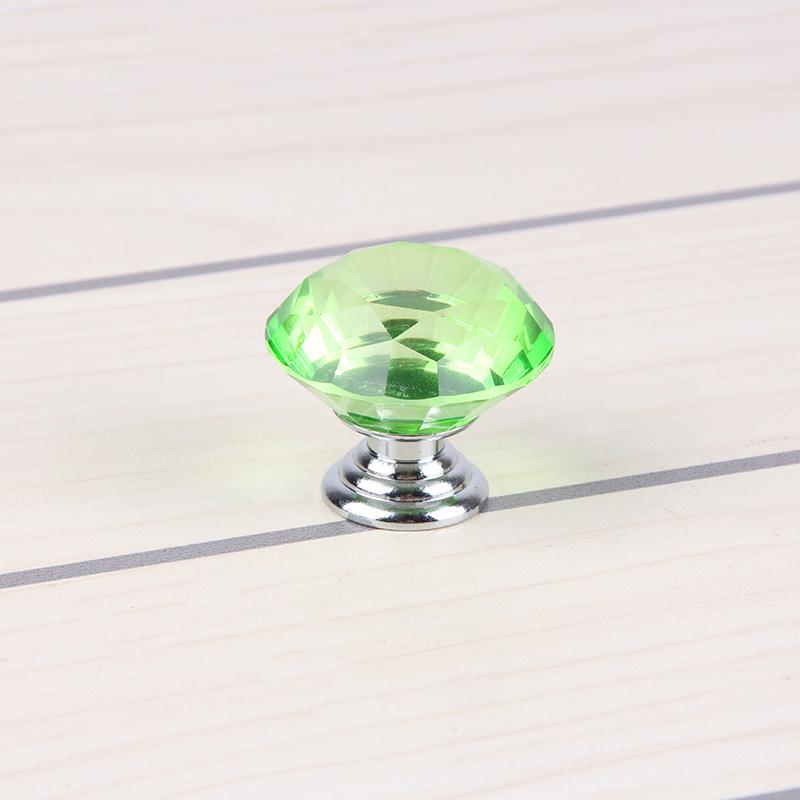9ks Módní Diamantové Dveře Zelené Křišťálové Sklo Stahovací Zásuvka Skříňka Nábytek Rukojeť Knoflík Šroub