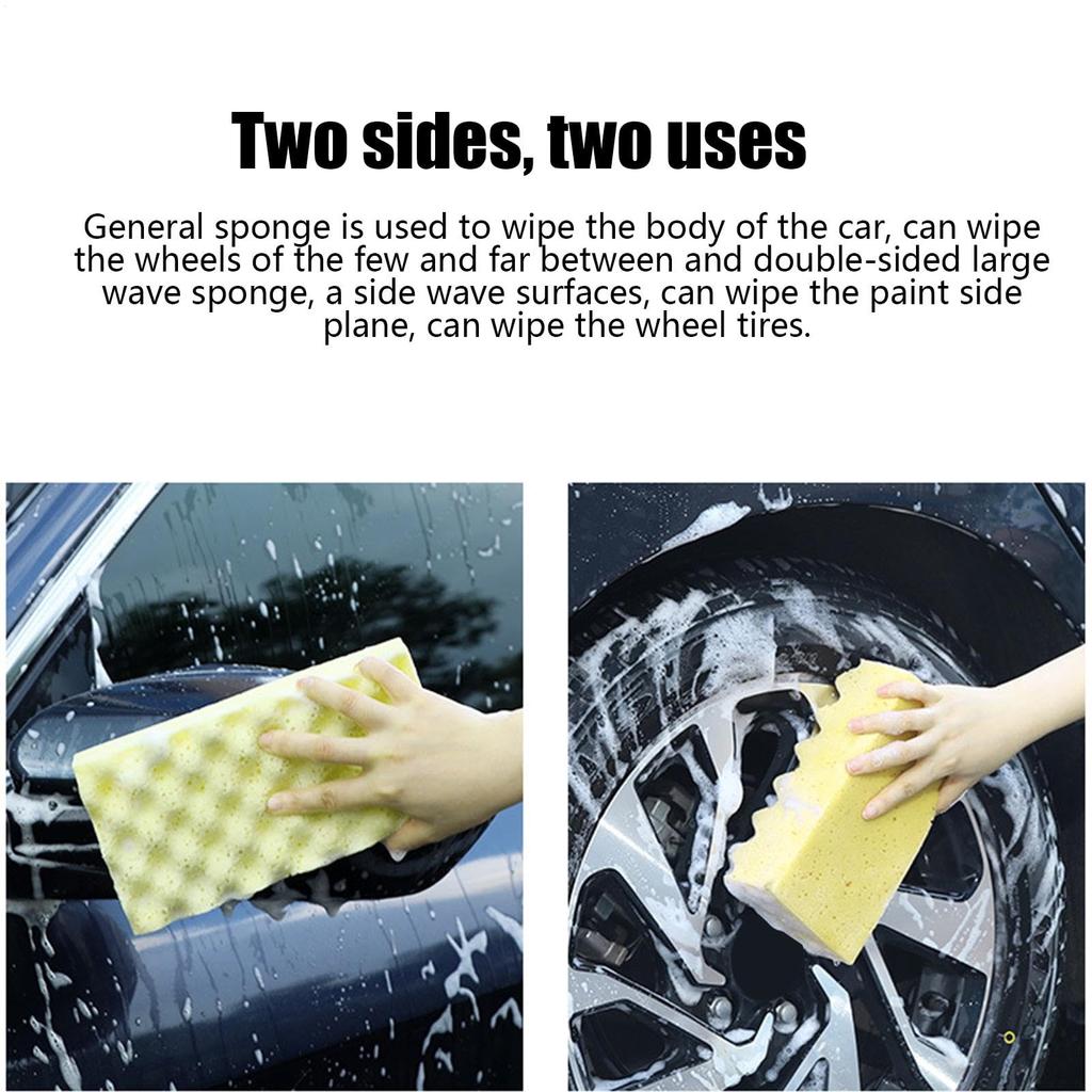 Car Wash Sponge, High-Absorption Tire and Wheel Cleaning Pad, Extra-Thick Easy-Grip Foam Scrubber, Multi-Purpose