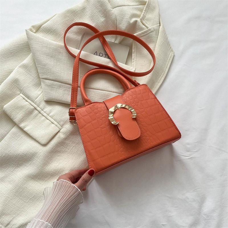 Fashionable Pink Small Square Pu Bag Trendy Retro Crossbody Bag For Casual Wear коричневый