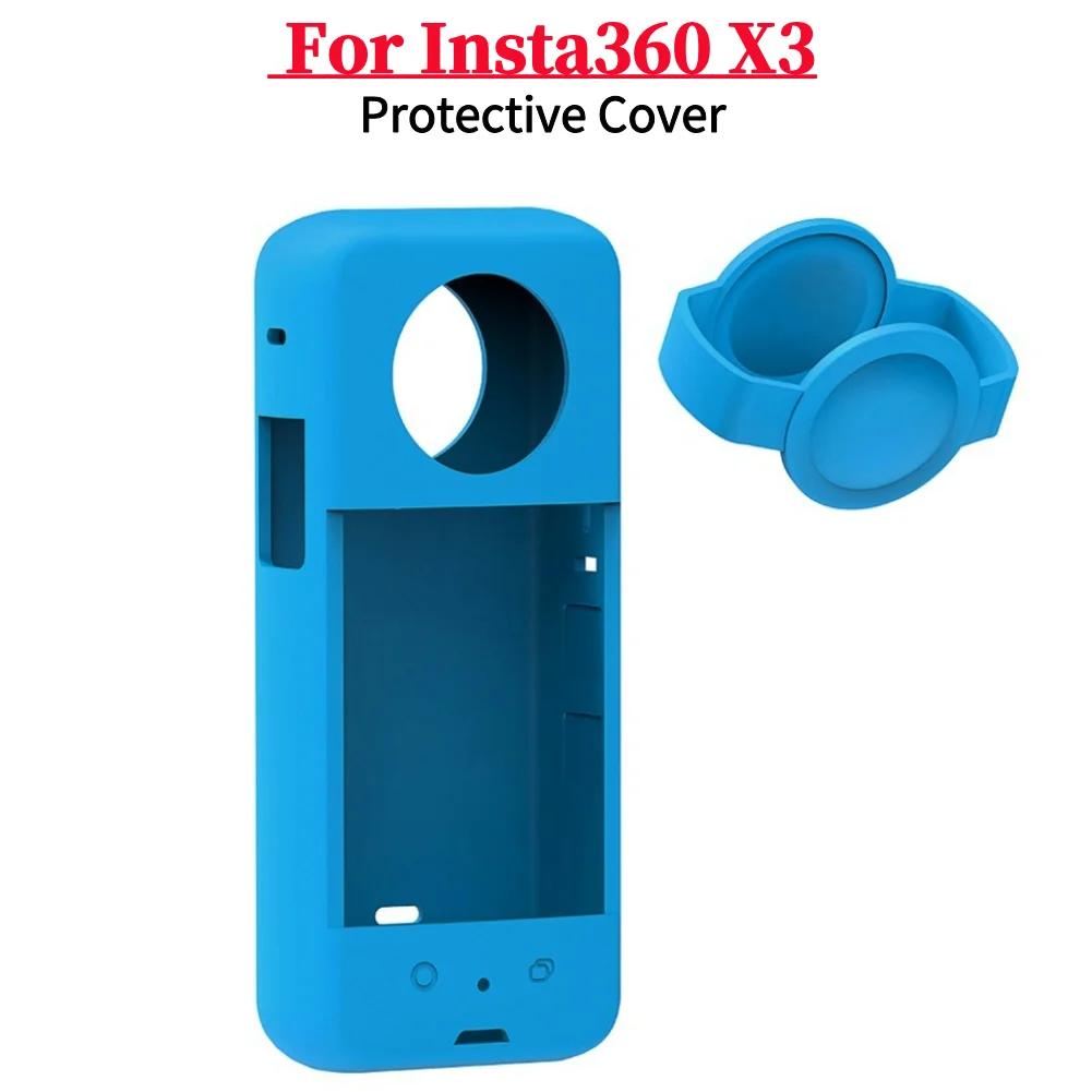 

Защитная крышка объектива с защелкой против запотевания, защищающая от царапин, протектор крышки объектива из оптического стекла для аксессуаров экшн-камеры Insta360 X3 синий