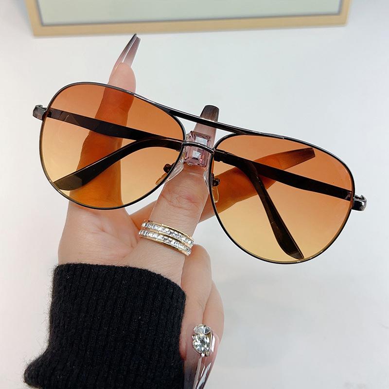 

Металлические солнцезащитные очки большого размера для мужчин и женщин, очки ночного видения для вождения, женские очки для вечеринок