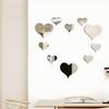 3D Love Mirror Wall Sticker 10Pcs Set Self-Adhesive Easy To Paste Decal for Wedding Kids Room Toilet Table Home Decor
