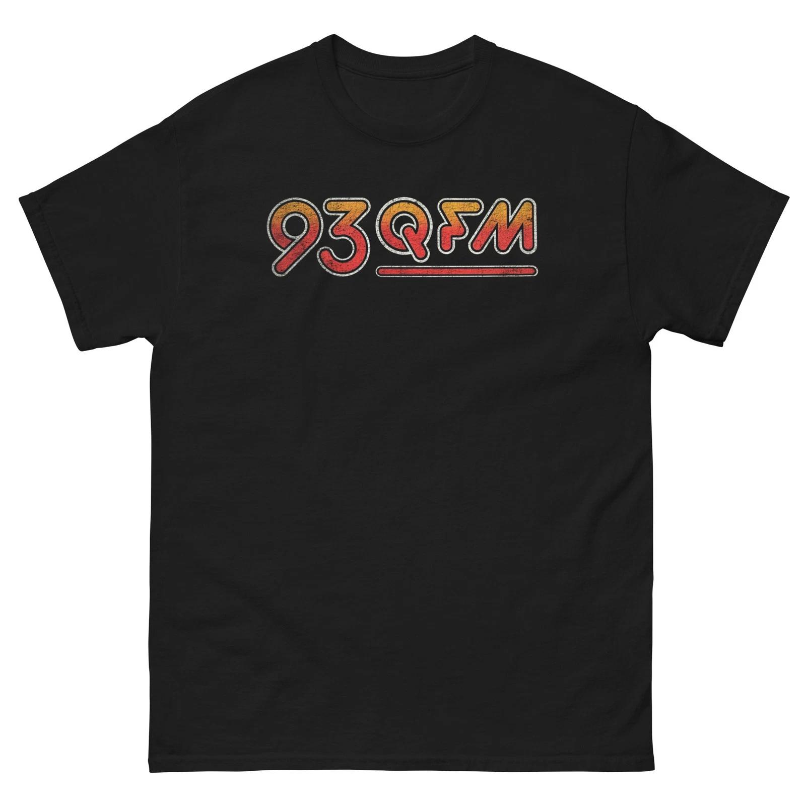 93 QFM Radio Black 100% Cotton T-shirt Mens Tees Top Unisex classic tee S