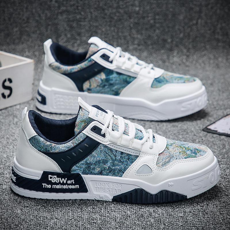 

Весна 2025 года, новые мужские кроссовки на платформе, студенческие туфли, корейская версия, модная мужская обувь, спортивная повседневная обувь 39