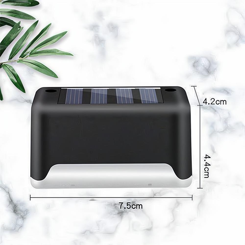 4Pcs Solar LED Stair Wall Lamp Outdoor IP65 Waterproof For Courtyard Yard Patio Steps Fence Garden Pathway Lighting Night Light