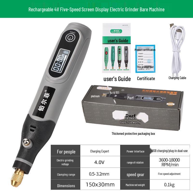 Wireless Mini Electric Grinder: Rechargeable Lithium Battery Handheld Tool for Grinding, Drilling, Engraving & Polishing