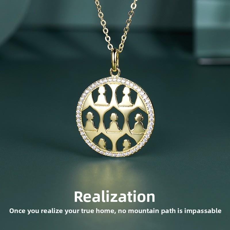 

Wugui bfirst original 925 silver necklace jewelry women s versatile high-end sense niche zen neck chain sterling silver jewelry 925 silver золотой