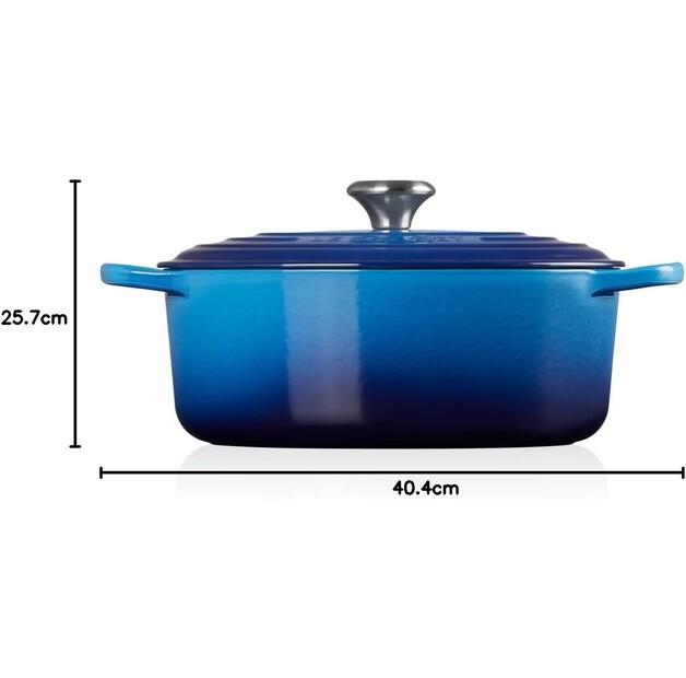 Чугунная жаровня Le Creuset Signature овальная 31 см лазурь 6,3 л (21178312202430)