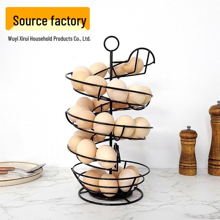 Iron Art Spiral Egg Basket - Creative Large Capacity Storage Rack