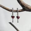 Серебряные серьги с искусственным гранатом nano 1.61ct (60002404)