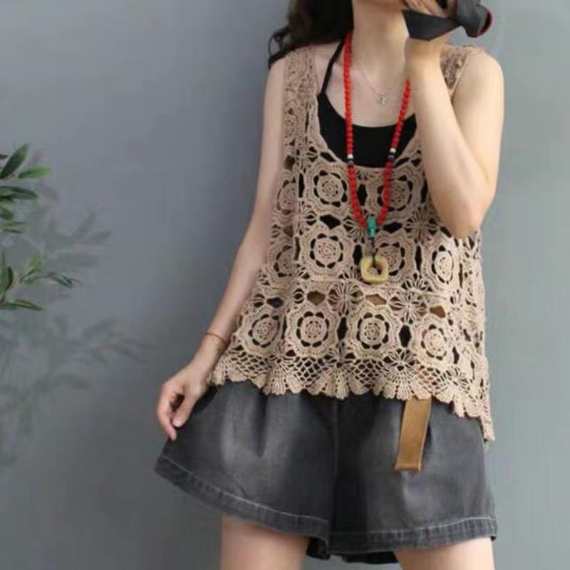 

Весна и лето хлопковый алый жилет женский летний новый свободный ретро литературный однотонный жилет без рукавов топ One size хаки