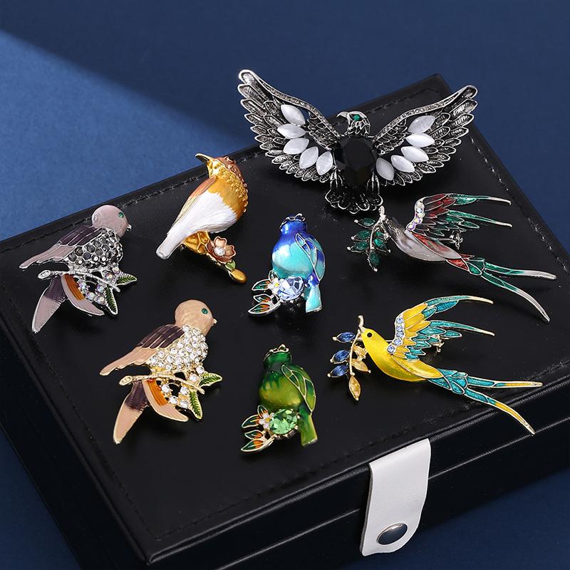 1PC Brooch Lightweight Lapel Pin Hypoallergenic Enamel Bohemian Bird Daily Swallow Sturdy Clothing Elegant