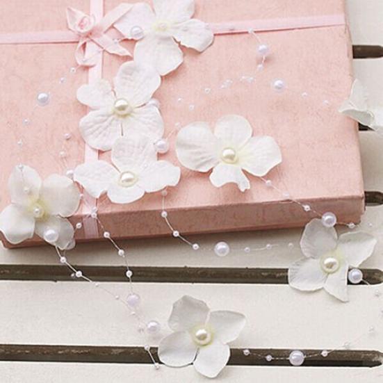 

Женская гибкая искусственная жемчужина с цветком для свадебной вечеринки, свадебная повязка на голову, тиара, головные уборы