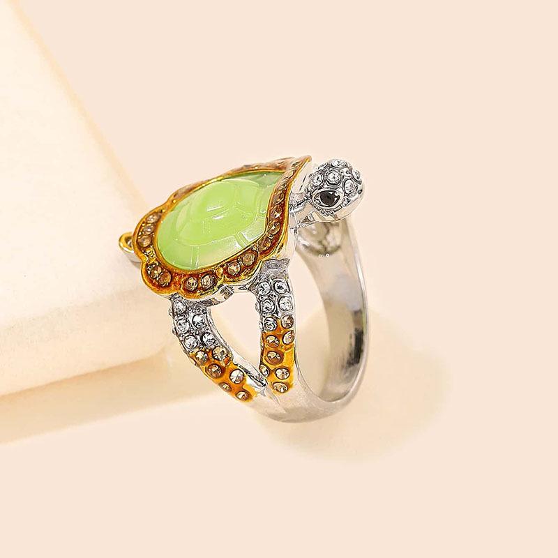 

Очаровательное двухцветное кольцо в виде черепахи для женщин в Европе и Америке Size 7