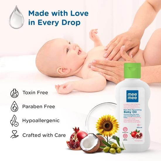 Mee Mee Baby Oil with Fruit Extracts/Moisturising Baby Lotion with Fruit Extracts (Baby Oil - 200ml)