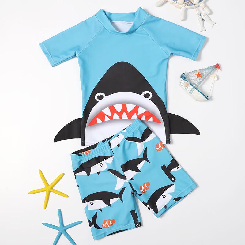 Boys' Blackfin Shark Cartoon Split Swimsuit