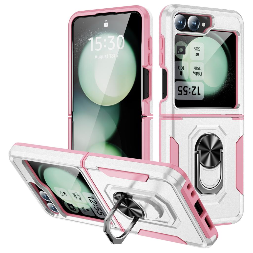 For Samsung Galaxy Z Flip6 5G Case Military Grade Ring Kickstand PC+TPU Phone Cover