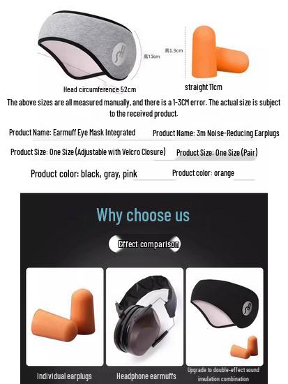 Kulaklık ve Göz Maskeli Ayarlanabilir Ses Geçirmez Uyku Kafa Bandı