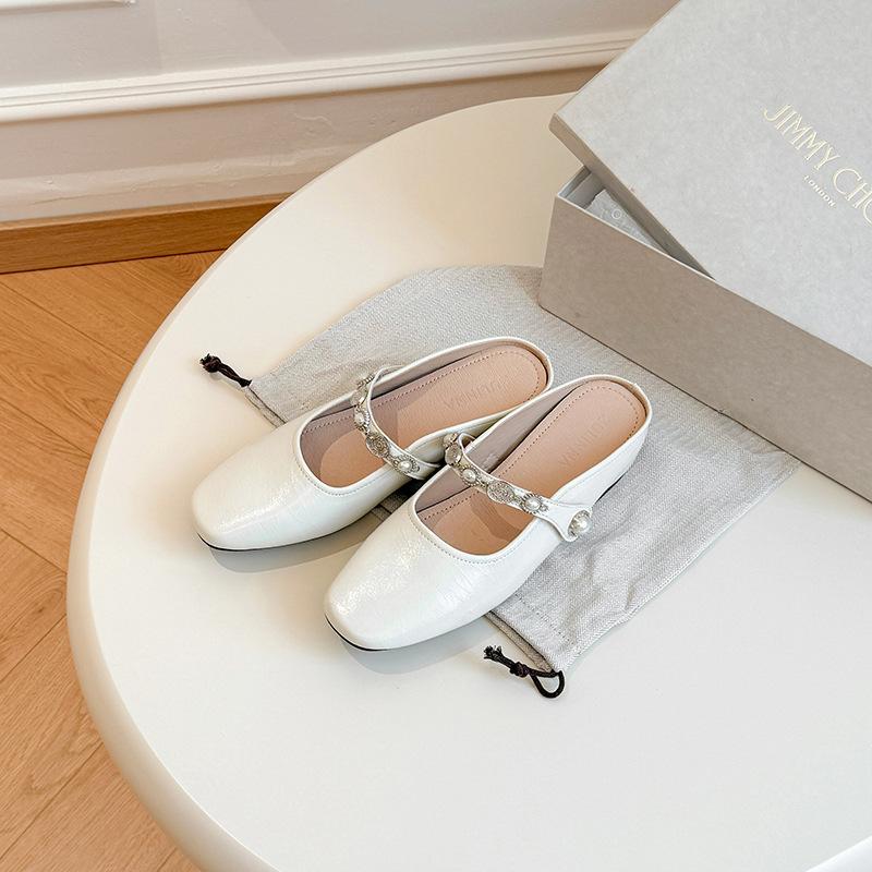 

Processing customization~ 5cm inner height-increasing bag head half slippers women s summer outer wear high-end silver inner height-increasing Muller 39