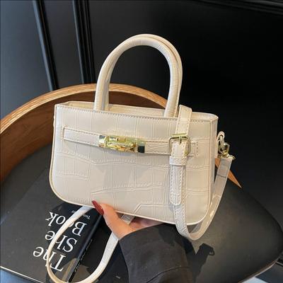 Trend Niche High-End Crocodile Pattern Handbag Bag Female Foreign Style Solid Color Shoulder Messenger Bag