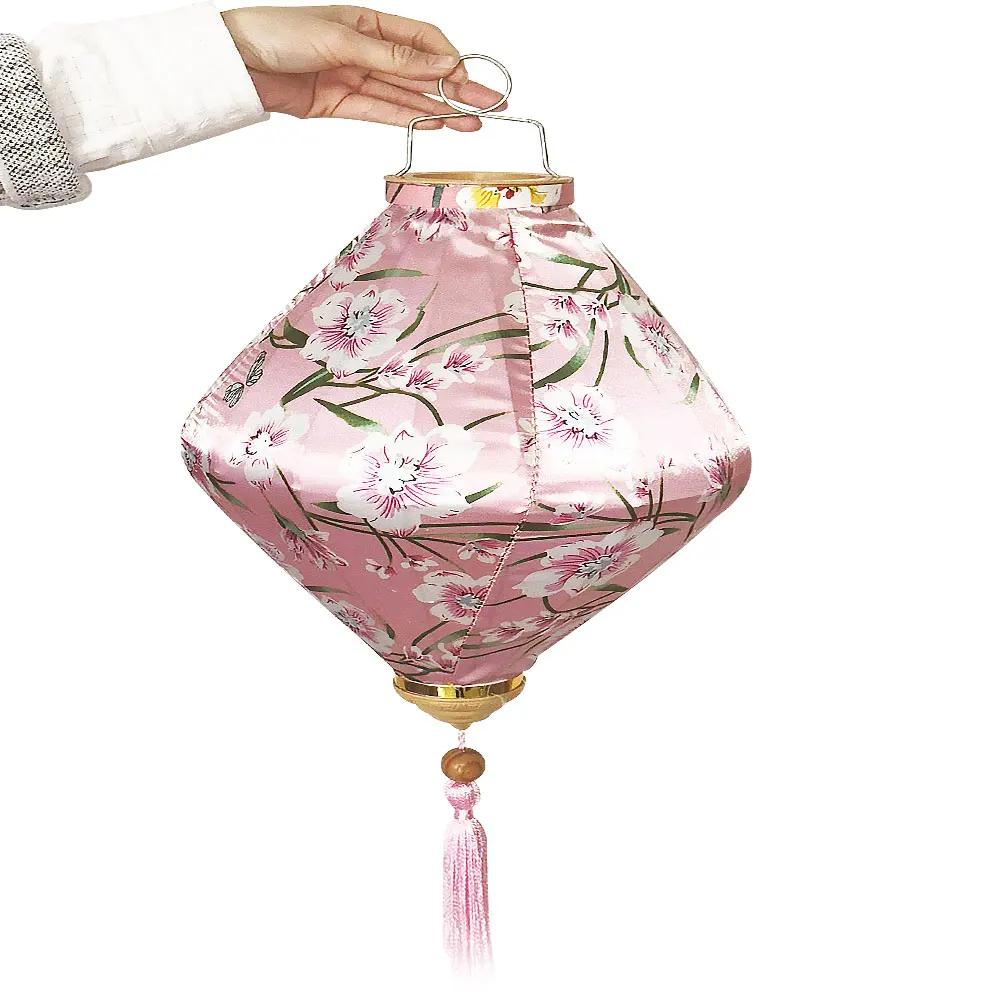 Retro Chinese Fabric Lantern Tea Room Restaurant Japanese Vietnam Lantern Party Festival New Year Decor Hanging Palace Lamp