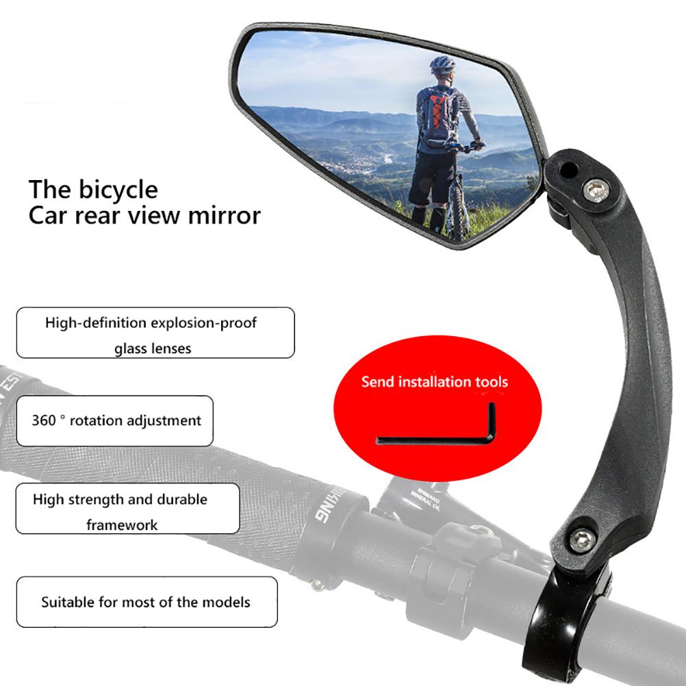Bike Mirror Handlebar Mount Riding Rearview Mirror Adjustable Rotatable Safety Accessories for