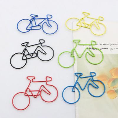 15Pcs Bike Shape Paper Clips Assorted Color Metal Paperclips File Paper Clamp Metal Bookmarks Clip for Office School