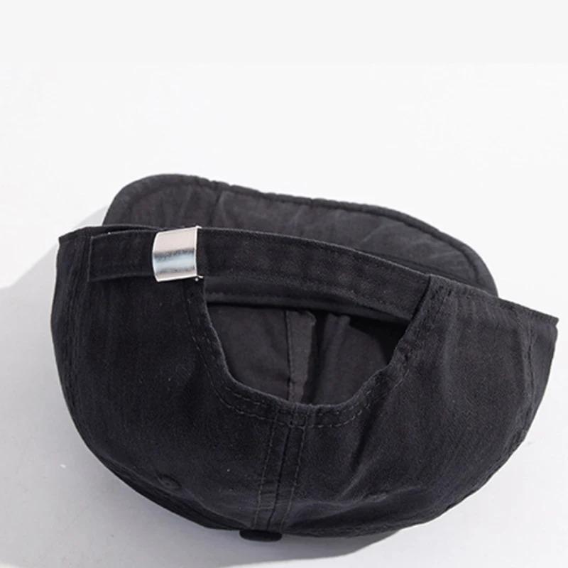 New Unisex Retro Washed Short Brim Baseball Cap, Adjustable Snapback Hip Hop Sunscreen Design, For Men Women Outdoor Daily Wear