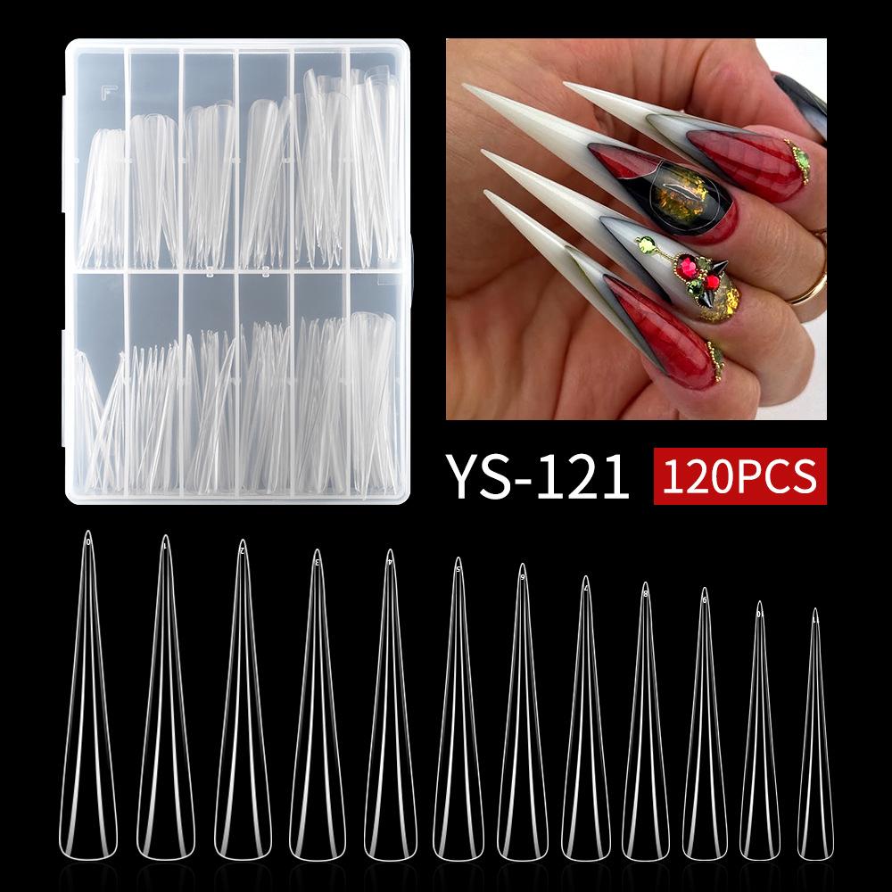 

Ultra-Long Pointed Half-Cover Salon Nail Tips - 120 Piece Set