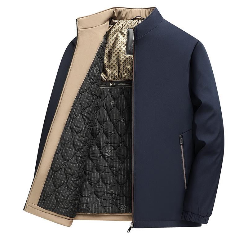 Mid-aged Men's Cotton Jacket for Autumn and Winter - Thick Casual Business Outerwear for Middle-aged and Elderly