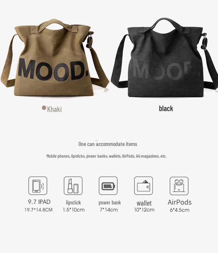 Retro Japanese Canvas Shoulder Bag - Durable, Versatile, Large Capacity, Unisex Design