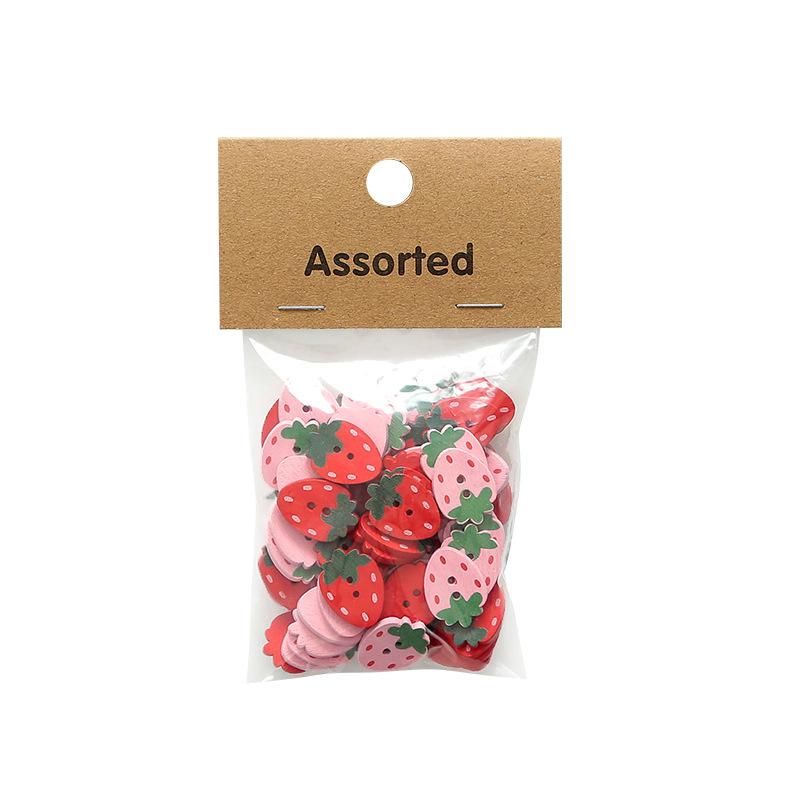 25 Stück/Beutel Erdbeerform Holzknöpfe 2-Loch Niedlich DIY Bekleidung Nähzubehör für Hemden Kleider Pullover Bastelknöpfe