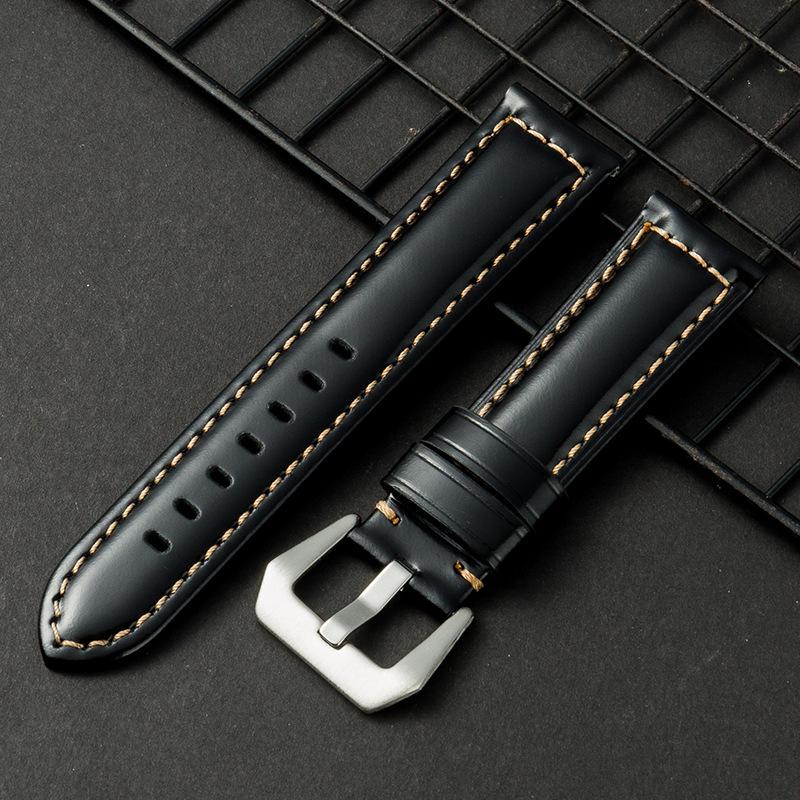 Crazy Horse Leather Frosted Retro Watch Strap 22/24/26mm - European & American Style